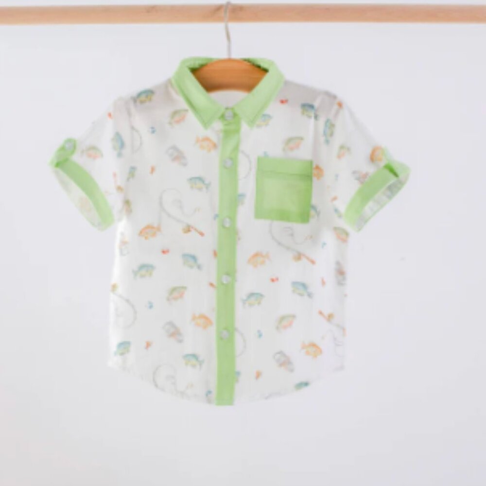 Nola Tawk Short Sleeve Button-Down Shirt (Catch You Later)